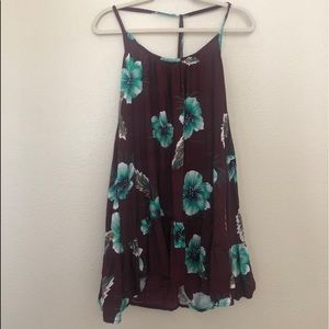 Red Volcom Blue Hawaiian Flower Dress